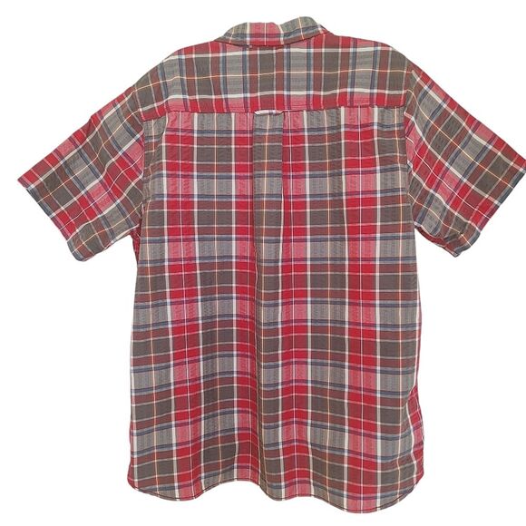 The North Face Seersucker Shirt QuickDry SS Alcoasta Red Plaid Button Up XXL 2XL - Picture 2 of 16